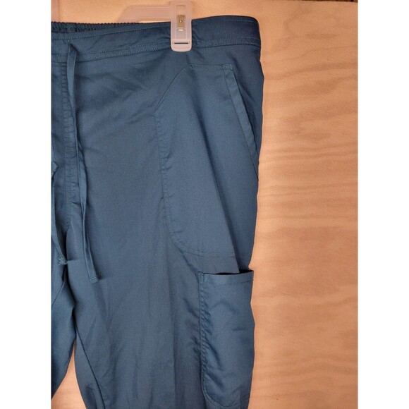 Cherokee Women's SZ XLP Scrub Pants Workwear Elastic Waist Cargo Green - Picture 4 of 7